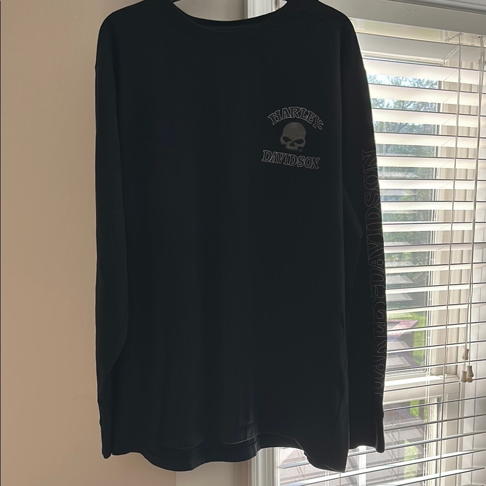 Harley-Davidson Men's Black Skull Long Sleeve Tee